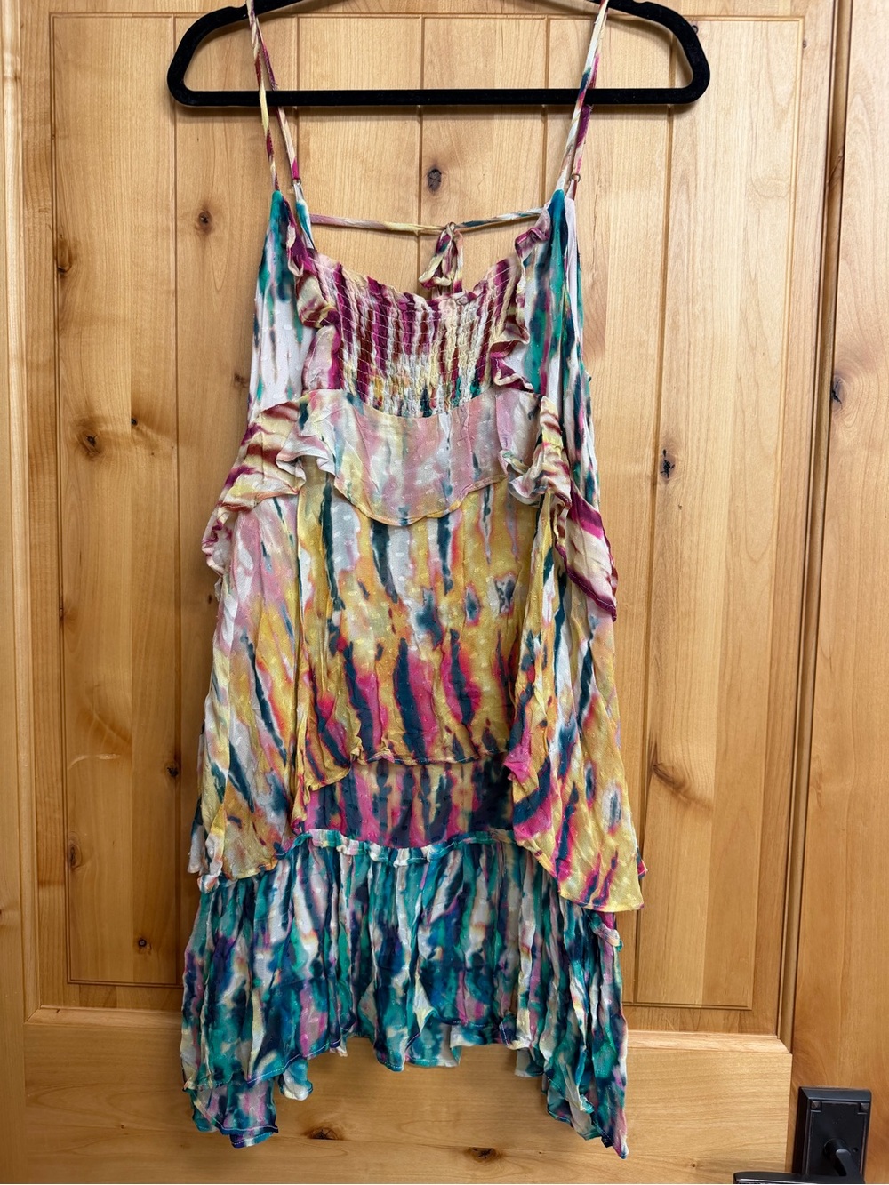 Anthropologie Multicolor Ruffled Sleeveless Dress